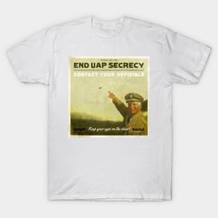 End UAP Secrecy - Contact Your Officials - Retro 'General' Variant T-Shirt